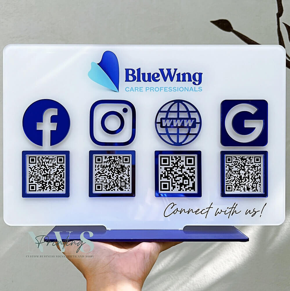 4 Icons with QR Codes Sign