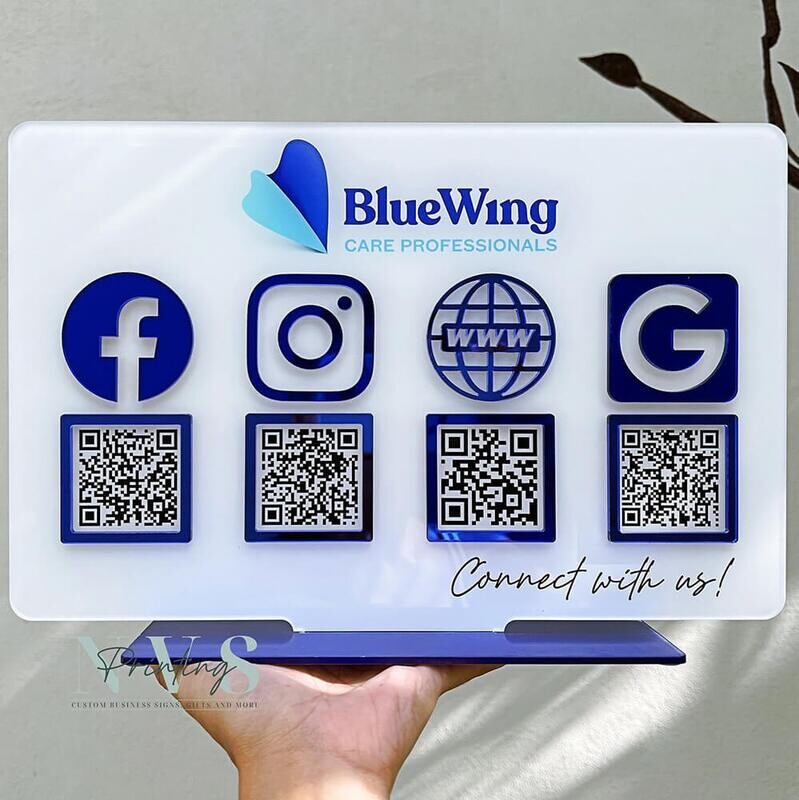 4 Icons with QR Codes Sign