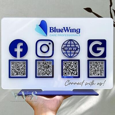 4 Icons with QR Codes Sign 4 Icons with QR Codes Sign