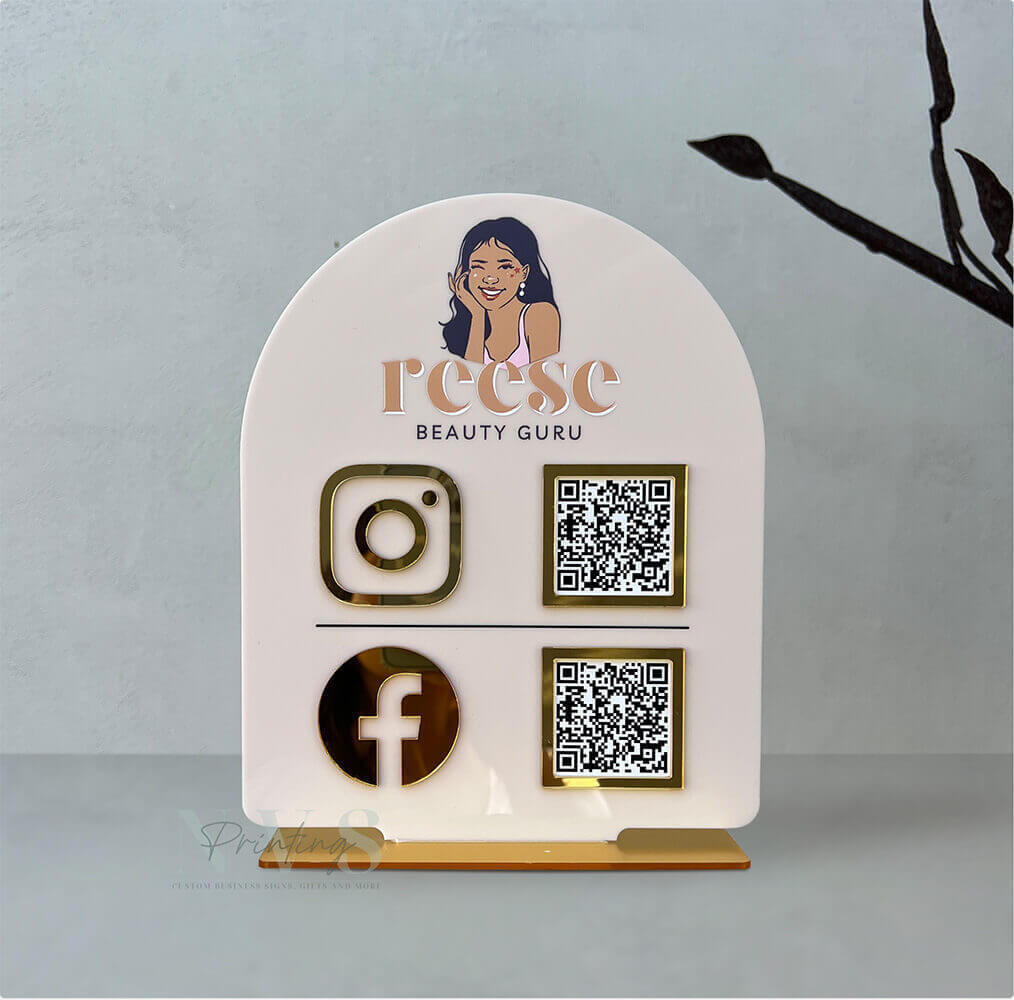 Arch Business Social Media QR Code Sign