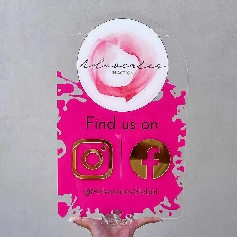 Arch Door / Wall Social Media Sign with Business Logo Arch Door / Wall Social Media Sign with Business Logo