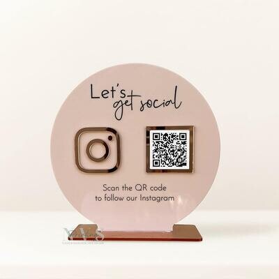 Circular Business Social Media QR Code Sign