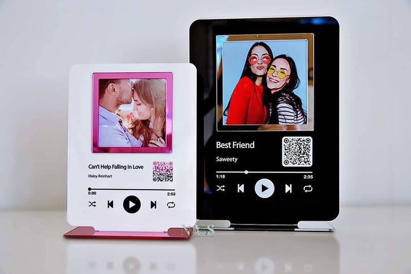 Gift For Her Custom Photo Panel Music Display Plaque Song Album Cover Custom Scannable Code Personalized Spotify Plaque Acrylic