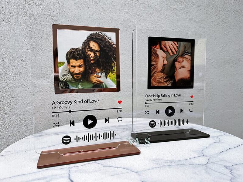 Spotify Glass Plaque Anniversary Gifts Custom Spotify with Spotify Code Music Acrylic Glass Plaque