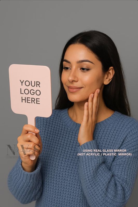 Custom Printed Mirror Logo Sign in Arch & Square - REAL GLASS MIRROR