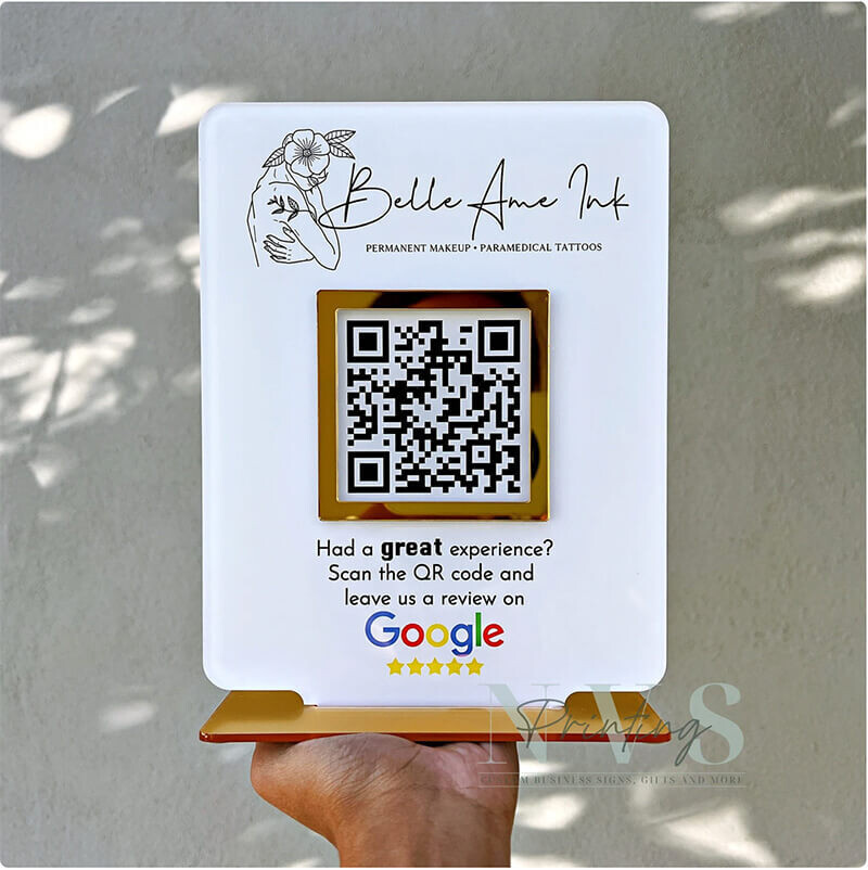 Google Review Sign | Facebook Review QR Code Business Sign  Plaque