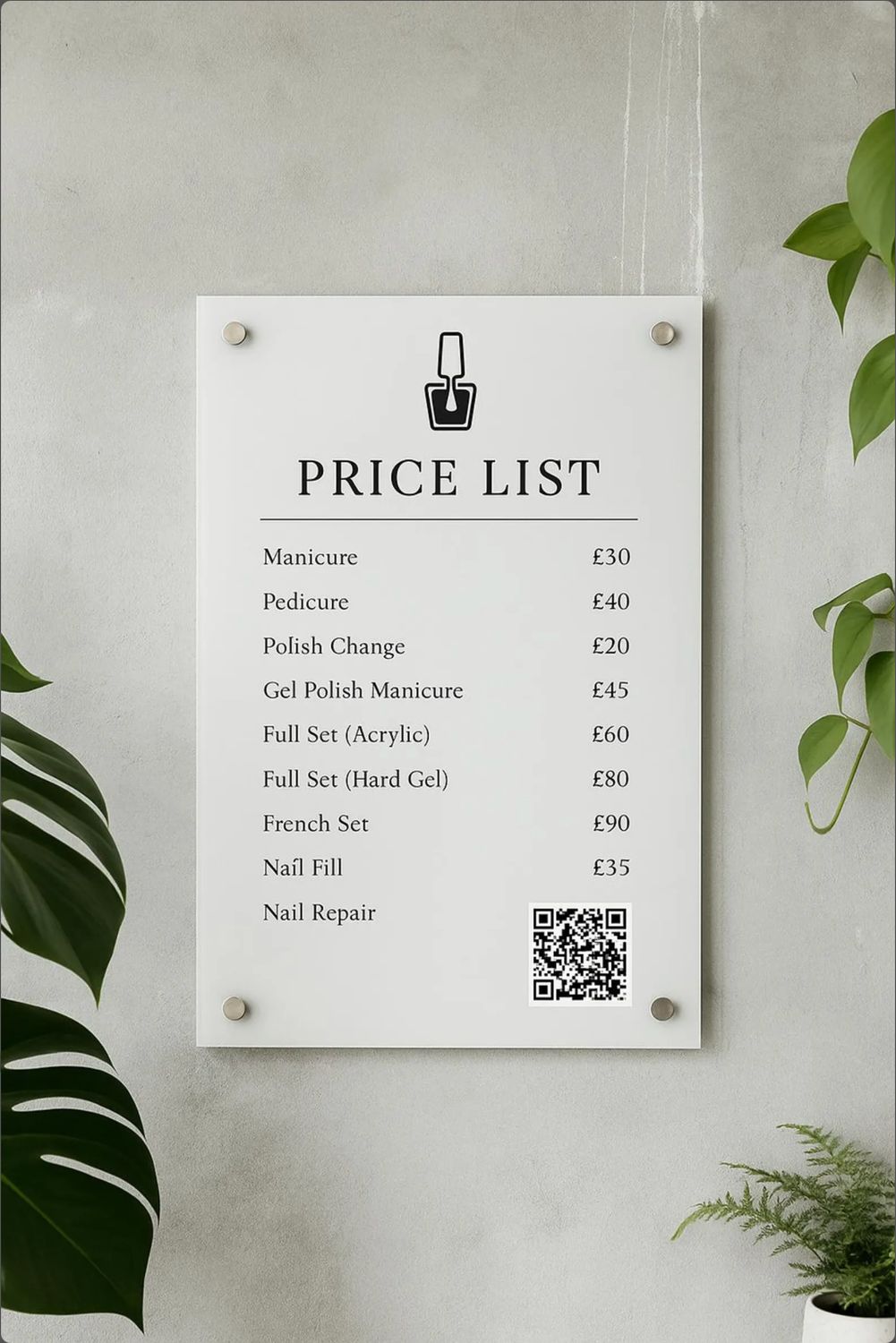 Personalised Price List Board – Modern Business Menu Display Personalised Price List Board – Modern Business Menu Display