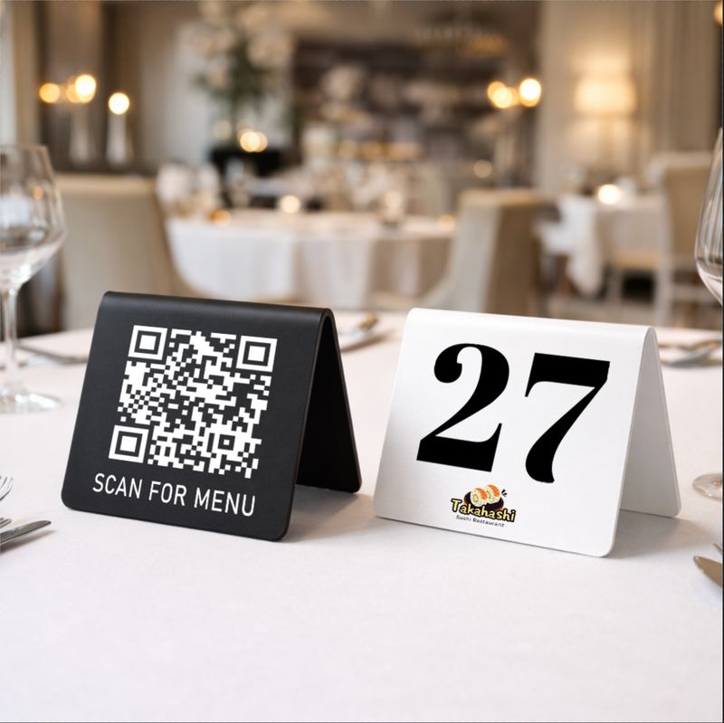 Custom QR Code Table Stand | Menu, Order & Payment Sign Custom QR Code Table Stand | Menu, Order & Payment Sign