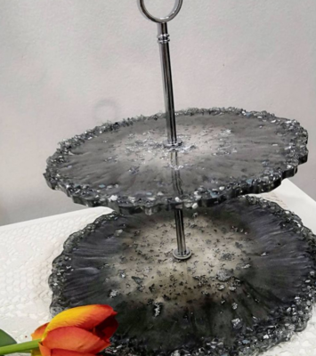 Resin Dessert Serving Plate صحن تقديم الحلويات المصنوع من الرزن