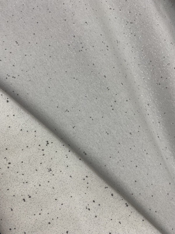 FRISA RUSTICA VERANO -ALGODON BLANCO CON GLITTER GRIS
