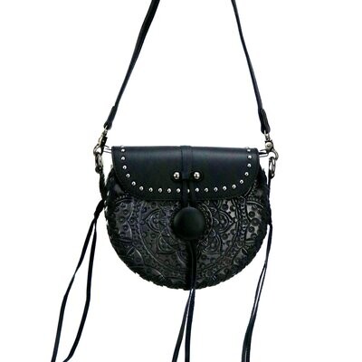 Real Leather Crossbody BL-GY