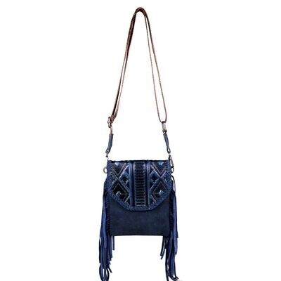 100% Genuine Leather Tooled Collection Crossbody NY