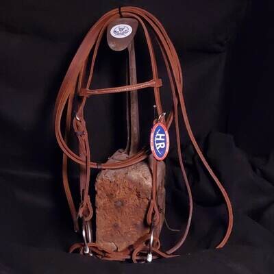 5/8" Single Ply Harness Leather Loop Ear Bridle Set W/ Reins