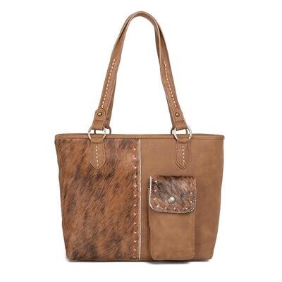 Trinity Ranch Hair-On Leather Collection Concealed Handgun Tote BR