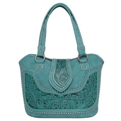 Montana West Tooling Concealed Handgun Collection Handbag - Turquoise