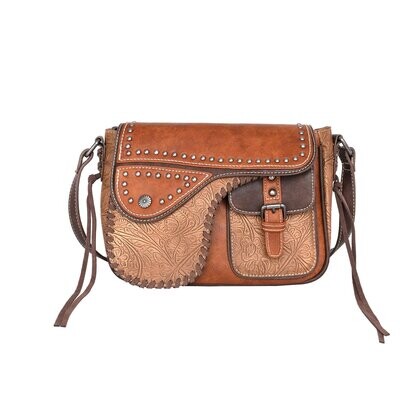 Montana West Studded Collection Concealed Carry Hobo - Brown