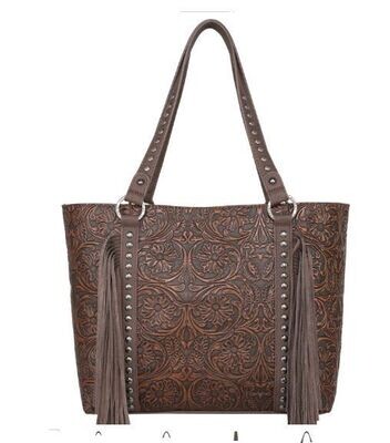 Floral Tooled Con.Carry Tote TR153G-8317CF (Coffee)