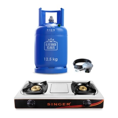 GAS STOVE, TWO BURNER, SUPPLIED WITH GAS CYLINDER -                          Optional Products Add-ons below