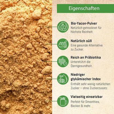 Yacon Pulver - Bio - Rohkostqualität