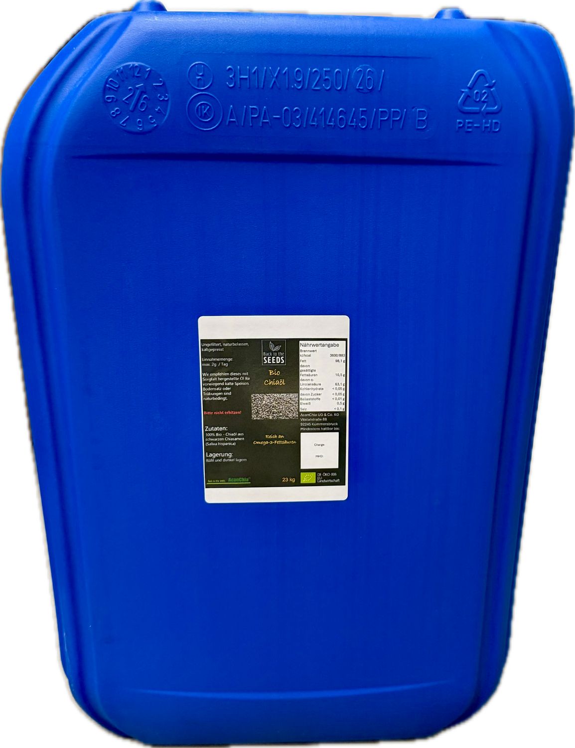 Chiaöl - Bio - kaltgepresst - 23kg PP - Kanister