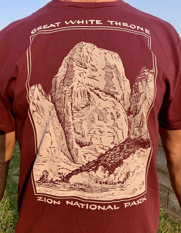 Great White Throne T-Shirt | Maroon with Off-White Ink