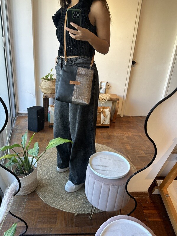 Cell Bag Big - Negro / Peltre