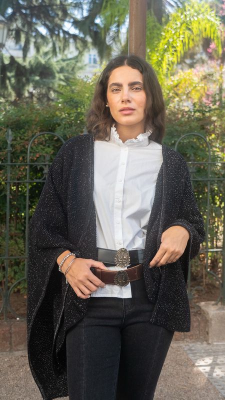 Ruana Lurex - Negra