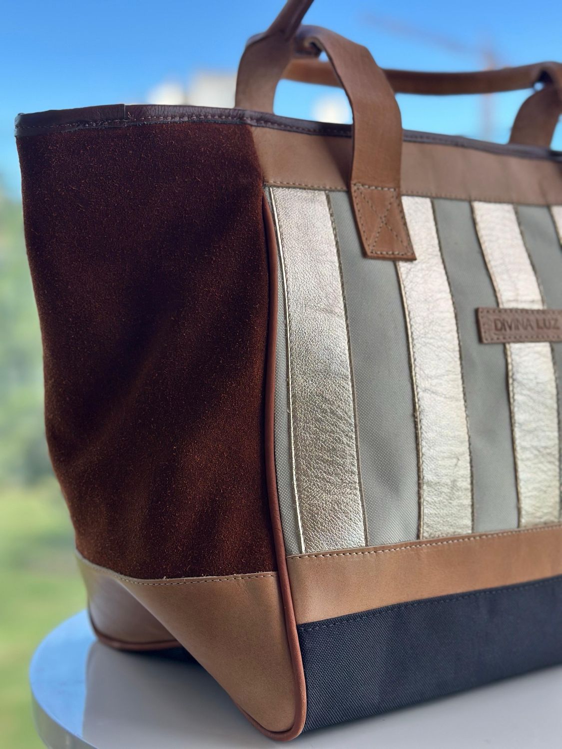 Bolso finde Stripes - Oro