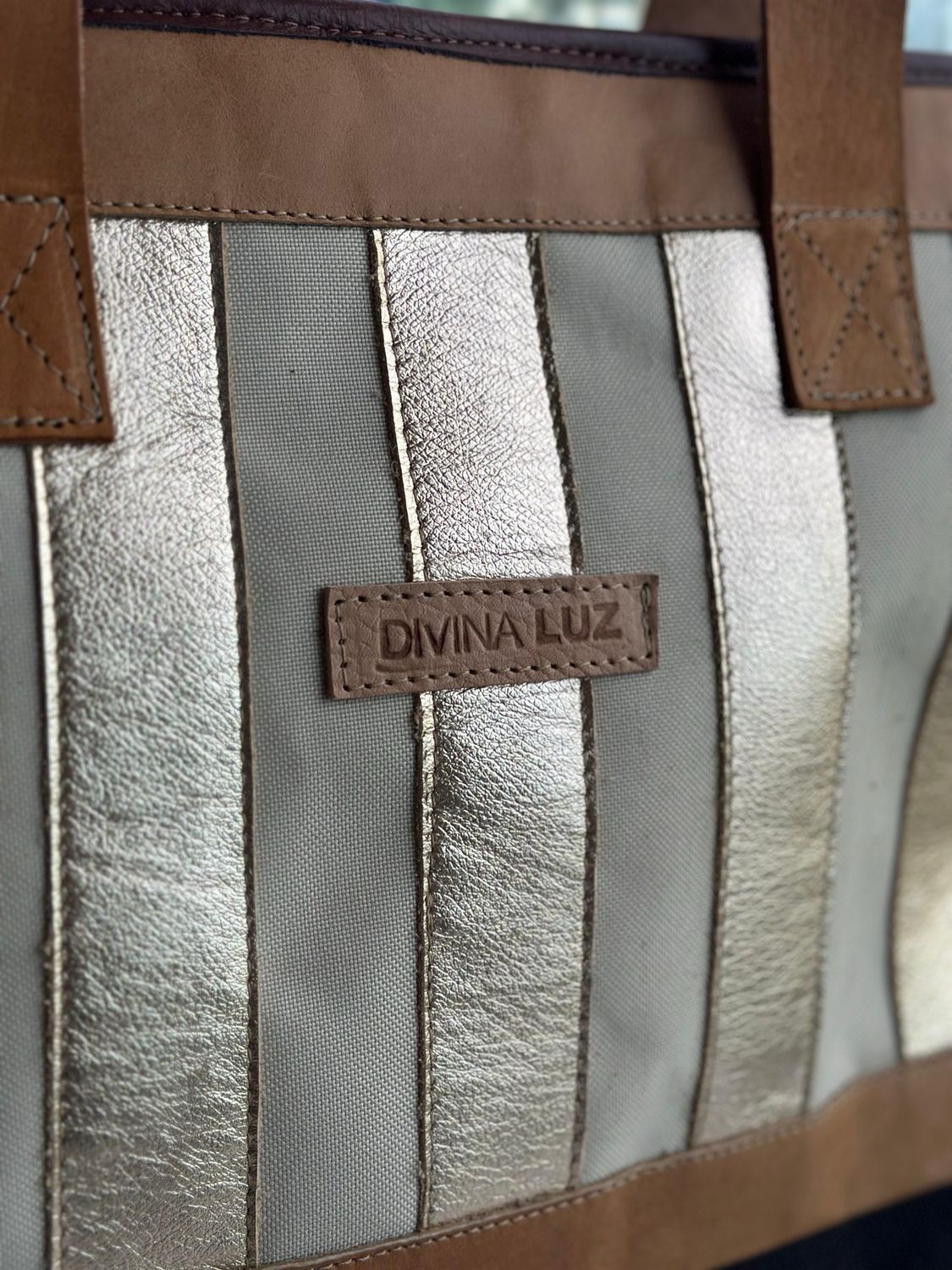 Bolso finde Stripes - Oro