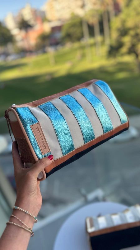Necessaire Stripes - Turquesa