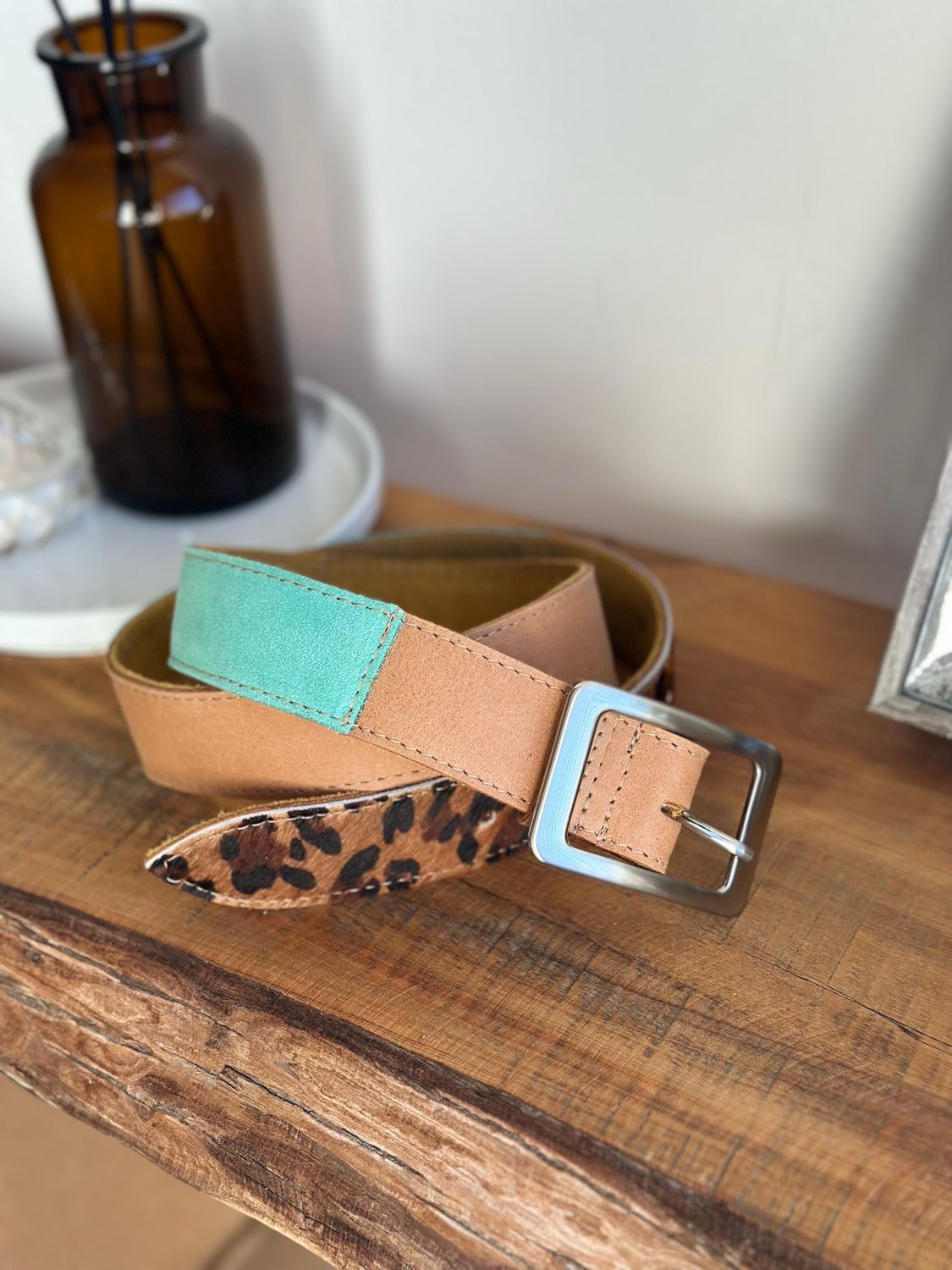 Cinto turquesa/print - T85