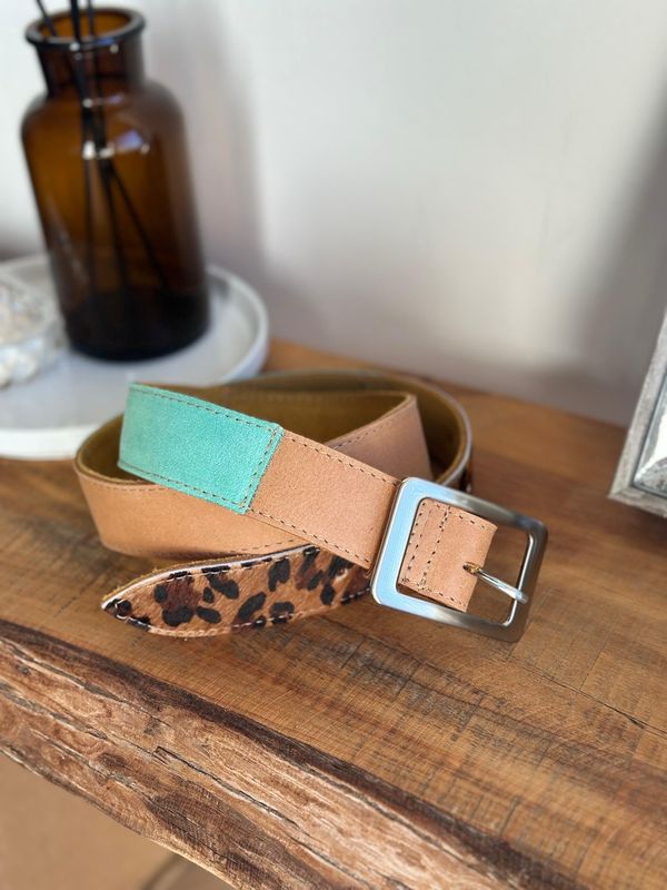 Cinto turquesa/print - T85