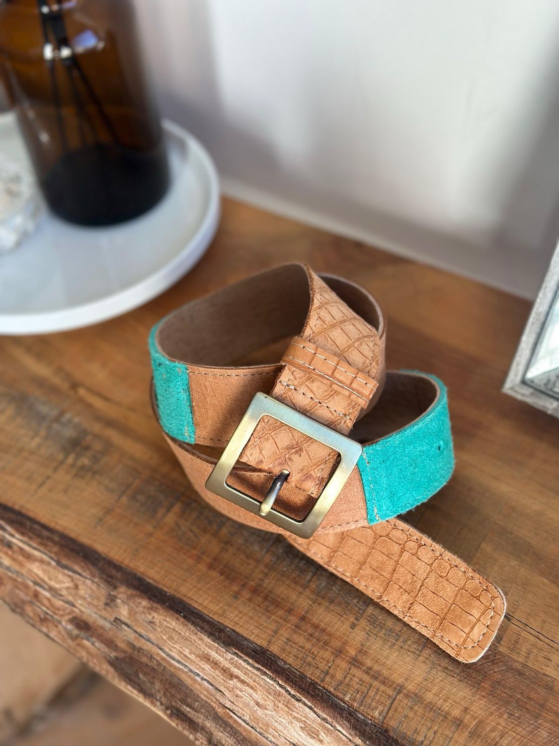 Cinto turquesa / crocco -T90