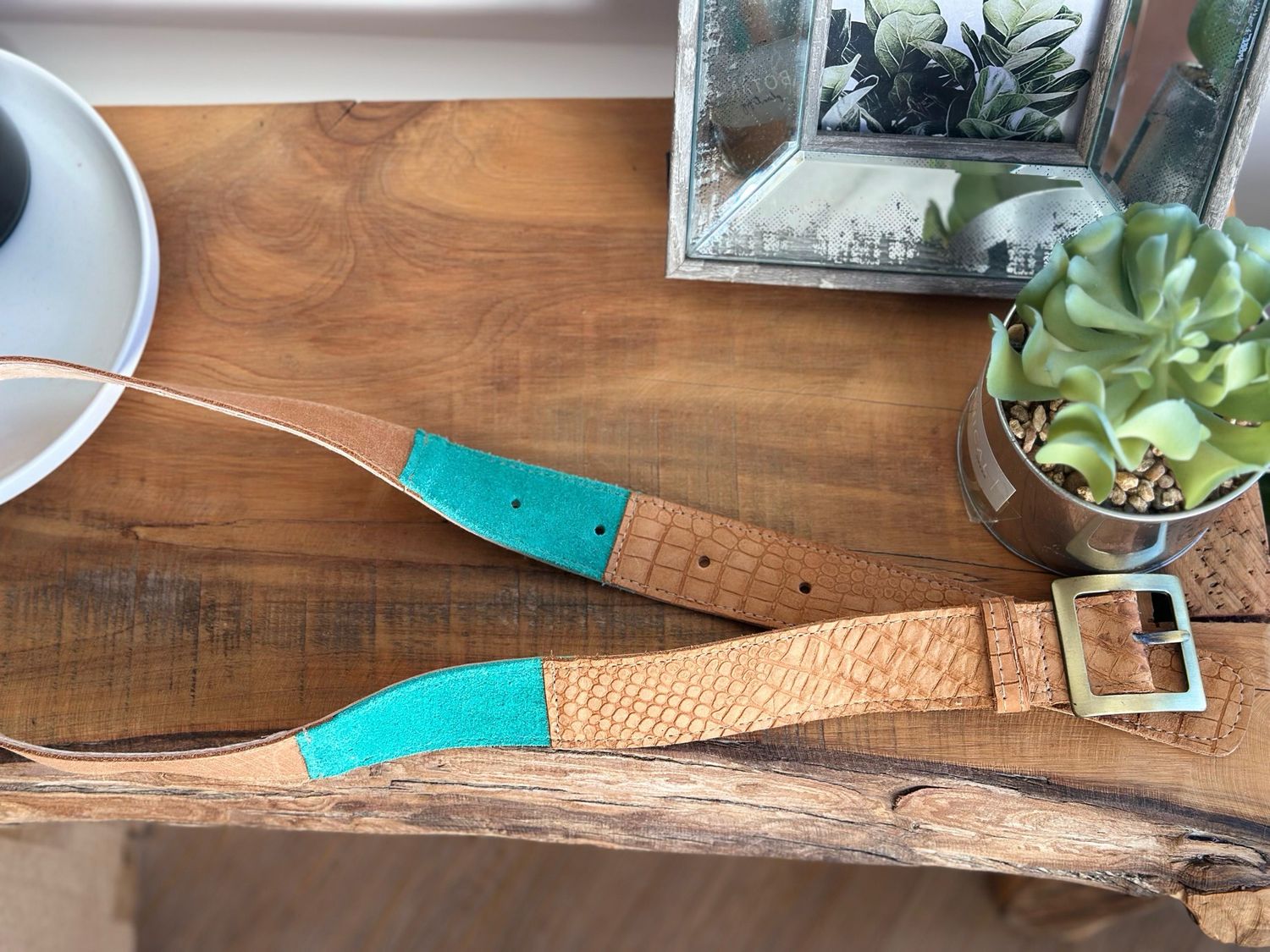 Cinto turquesa / crocco -T90