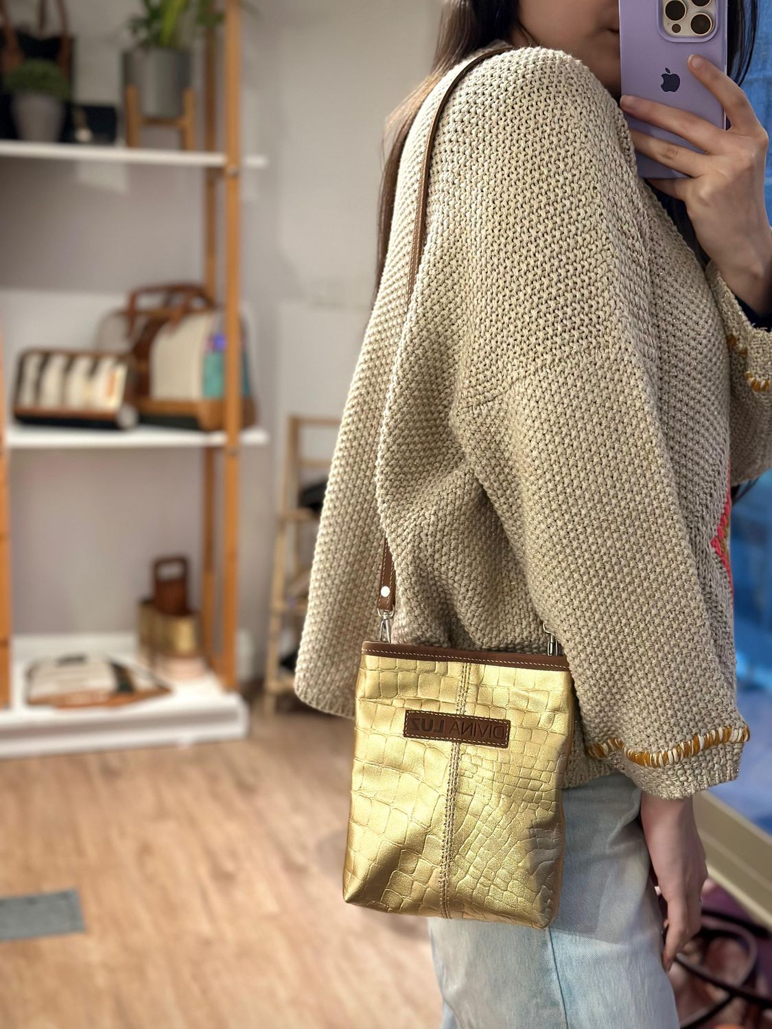 Cel Bag Crocco - Dorado