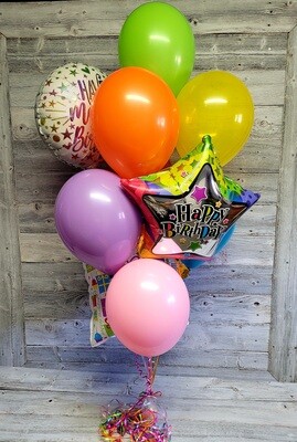 Happy Birthday Balloon Bouquet, Bright & Colourful