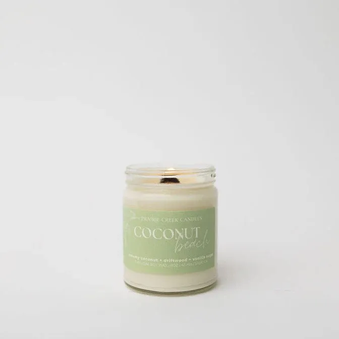 8oz Coconut Beach Wood Wick Soy Candle