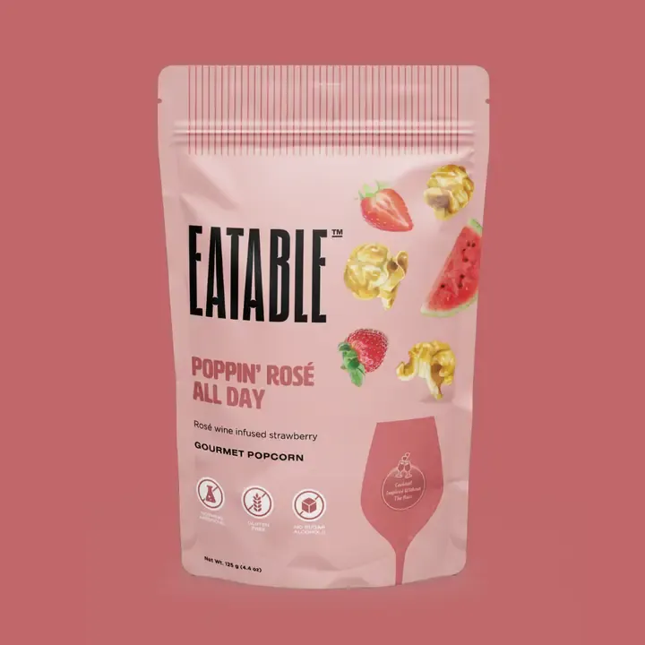 Poppin' Rosé All Day - Gourmet Candied Popcorn - Canadian Packaging