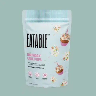 Birthday Cake Pops  - White Chocolate Rainbow Popcorn - Canadian Package