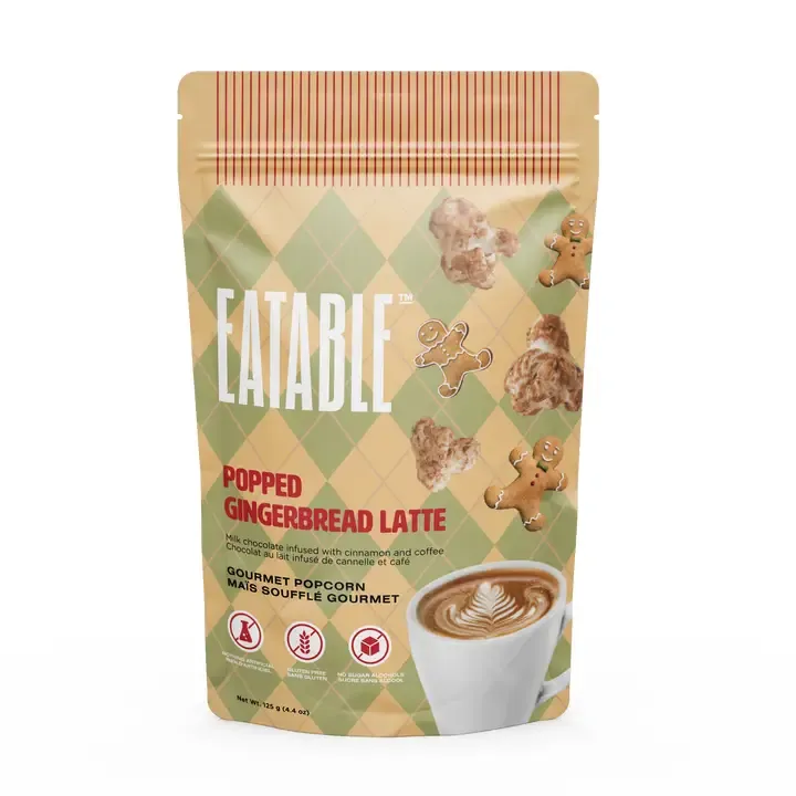 Popped Gingerbread Latte - Gourmet Milk Chocolate Popcorn - Canadian Package