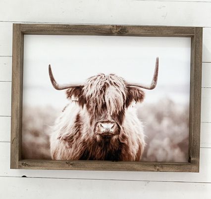 Highland Cow Print - Dark Walnut 17x13