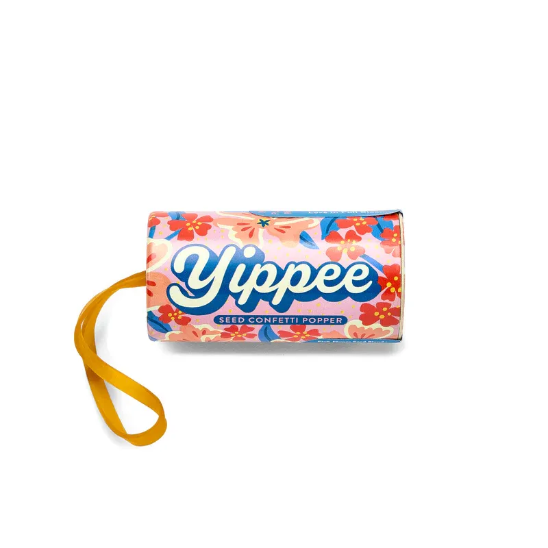 Seed Confetti Popper Yippee - Red And Pink Flowers