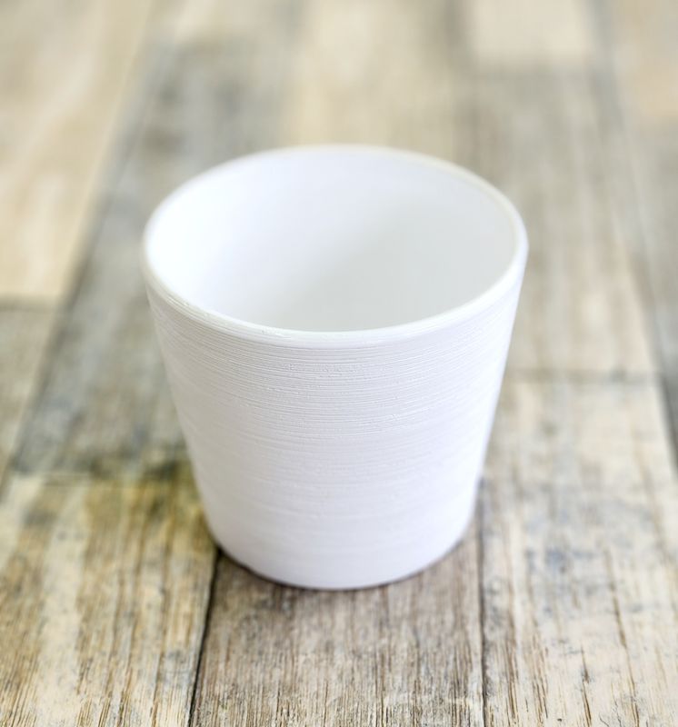 4.5" White Brushstroke Pot