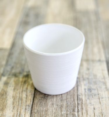 4.5" White Brushstroke Pot