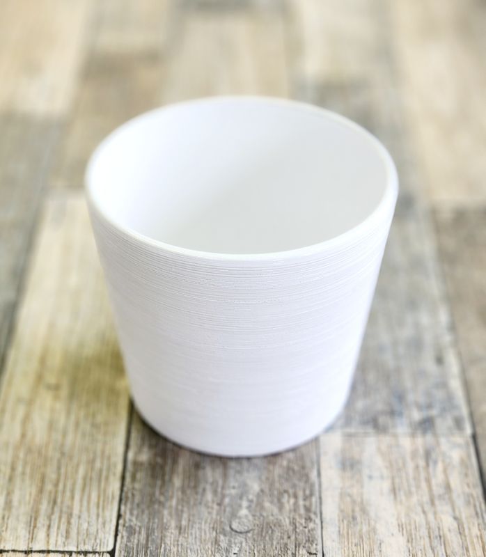 5.5" White Brushstroke Pot