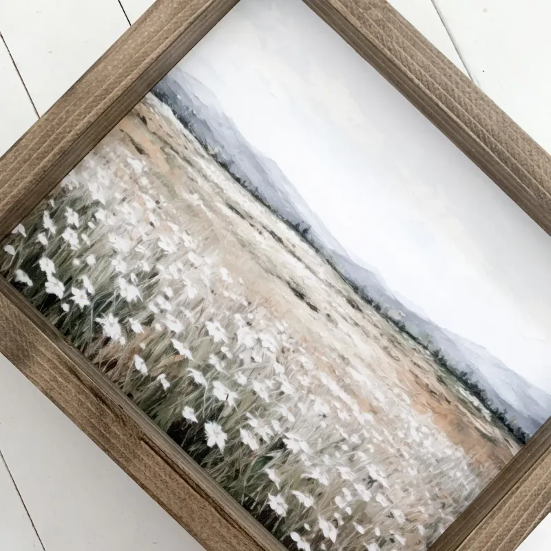 Daisy Print - Dark Walnut 11x9