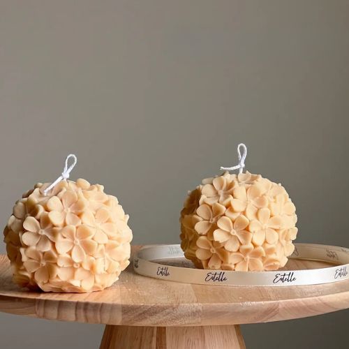 Hydrangea Ball Candle - Mellow Lavender & Sea Salt