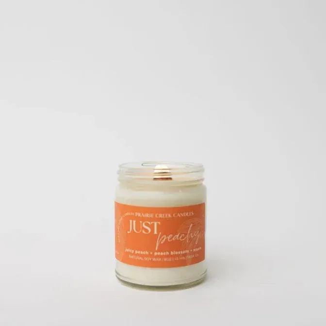 8oz Just Peachy Wood Wick Candle