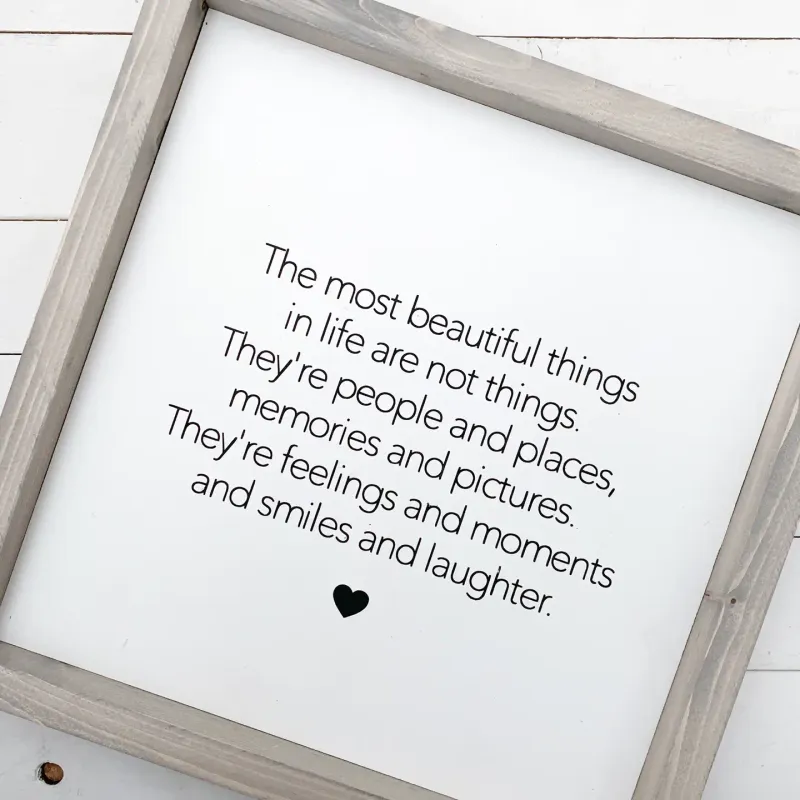 The best things in life are not things