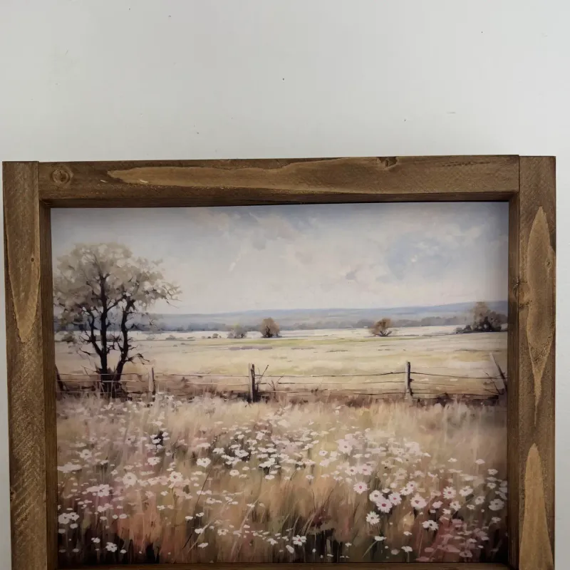 Spring Field Landscape - Dark Walnut 9x11